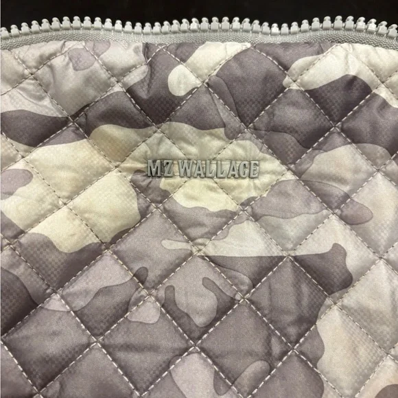 MZ Wallace Quilted Camouflage Backpack - Gray and Cream - Picture 2 of 6